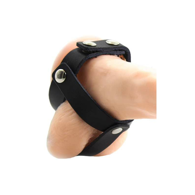 OHMAMA FETISH - FUNDA CUERO DE CASTIDAD PARA TESTÍCULOS