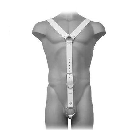 LEATHER BODY - HARNESS MEN BLANCO