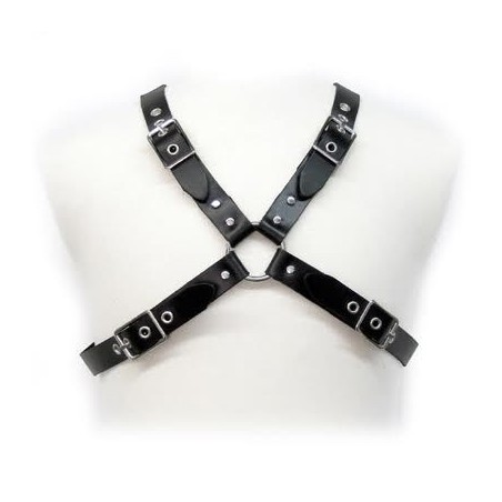 LEATHER BODY - BLACK BUCKLE HARNESS FOR MEN