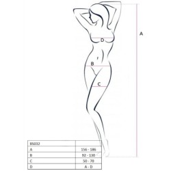 PASSION - WOMAN BS032 BODYSTOCKING NEGRO TALLA ÚNICA