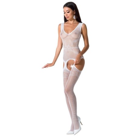 PASSION - WOMAN BS062 BODYSTOCKING BLANCO TALLA ÚNICA
