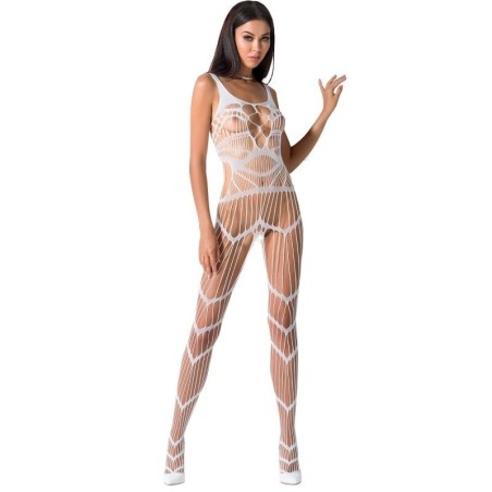 PASSION - WOMAN BS058 BODYSTOCKING BLANCO TALLA ÚNICA