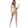PASSION - WOMAN BS058 BODYSTOCKING BLANCO TALLA ÚNICA