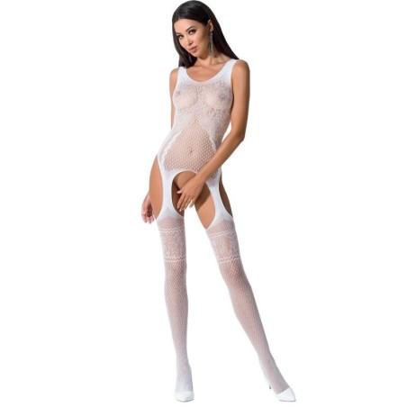 PASSION - WOMAN BS061 BODYSTOCKING BLANCO TALLA ÚNICA