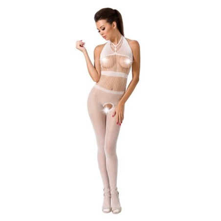 PASSION - WOMAN BS048 BODYSTOCKING BLANCO TALLA ÚNICA