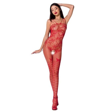 PASSION - WOMAN BS076 BODYSTOCKING TALLA ÚNICA ROJO