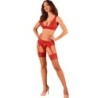OBSESSIVE - LACELOVE SET TRES PIEZAS ROJO XS/S