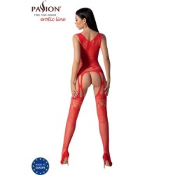 PASSION - BS099 BODYSTOCKING ROJO TALLA ÚNICA
