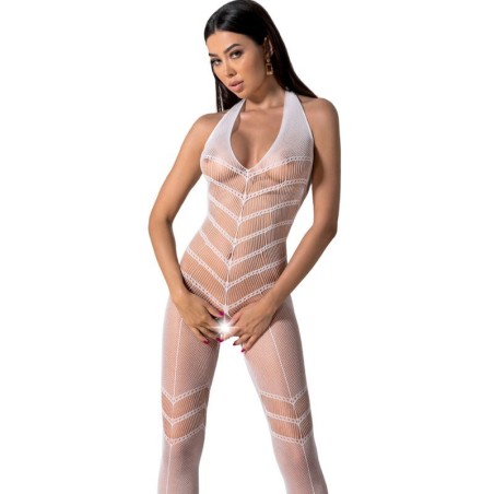 PASSION - BS100 BODYSTOCKING BLANCO TALLA ÚNICA