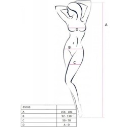 PASSION - BS100 BODYSTOCKING BLANCO TALLA ÚNICA