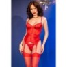 CHILIROSE - CR 4845 CORSET Y MEDIAS ROJO L