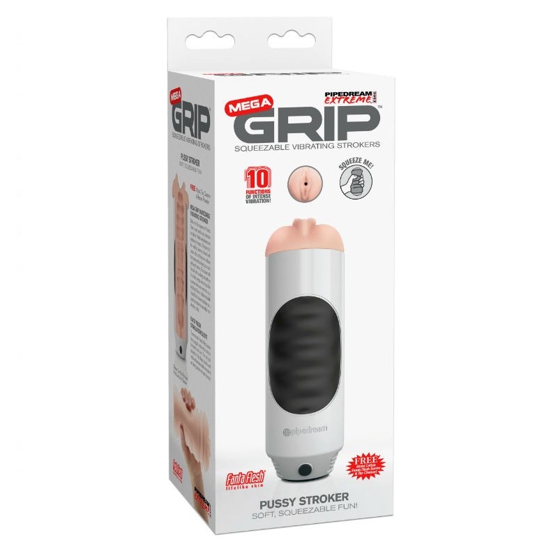 EXTREME TOYZ - PIPEDREAM MEGA GRIP VAGINA MASTURBADOR VIBRADOR