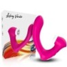 ARMONY - SECRETKISS ESTIMULADOR CON LENGUA CLITORIS & VIBRADOR CURVO FUCSIA