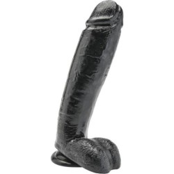 GET REAL - DILDO 25,5 CM CON TESTÍCULOS NEGRO