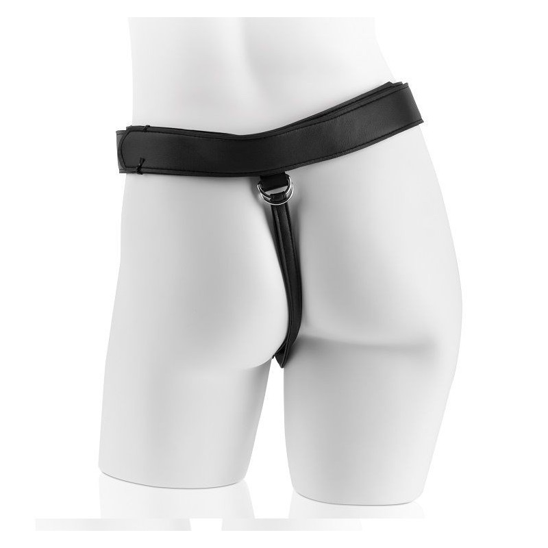 KING COCK - HARNESS CON PENE REALÍSTICO NEGRO 22.9 CM