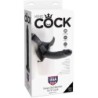 KING COCK - HARNESS CON PENE REALÍSTICO NEGRO 22.9 CM