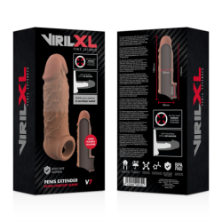 VIRILXL - EXTENSIÓN DE PENE LIQUID SILICONE V7 MARRÓN