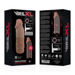 VIRILXL - EXTENSIÓN DE PENE LIQUID SILICONE V5 MARRÓN