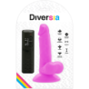 DIVERSIA - DILDO REALÍSTICO FLEXIBLE CON VIBRACIÓN MORADO 17 CM -O- 3.3 CM