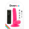 DIVERSIA - DILDO REALÍSTICO FLEXIBLE CON VIBRACIÓN ROSA 17 CM -O- 3.3 CM