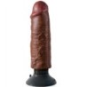 KING COCK - DILDO VIBRADOR MARRÓN 15.24 CM