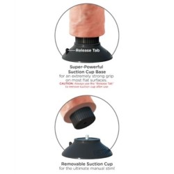 KING COCK - DILDO VIBRADOR CON TESTÍCULOS 17.78 CM NATURAL