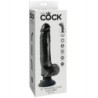 KING COCK - DILDO VIBRADOR CON TESTÍCULOS 23 CM NEGRO