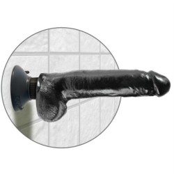 KING COCK - DILDO VIBRADOR CON TESTÍCULOS 23 CM NEGRO