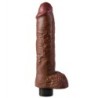 KING COCK - DILDO VIBRADOR CON TESTÍCULOS 25.5 CM COLOR MARRÓN