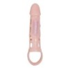 BAILE - FUNDA EXTENSORA PENE CON VIBRACIÓN Y STRAP NATURAL 13.5 CM