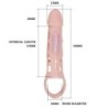 BAILE - FUNDA EXTENSORA PENE CON VIBRACIÓN Y STRAP NATURAL 13.5 CM