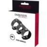 DARKNESS - ANILLO DOBLE PENE Y TESTÍCULOS AJUSTABLE LEATHER