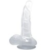 BAILE - DILDO REALÍSTICO CON VENTOSA Y TESTÍCULOS 16.7 CM TRANSPARENTE