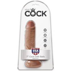 KING COCK - PENE REALÍSTICO CON TESTÍCULOS 13.2 CM CARAMELO