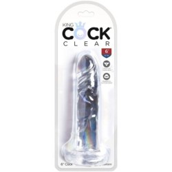 KING COCK - CLEAR PENE REALÍSTICO 15.5 CM TRANSPARENTE