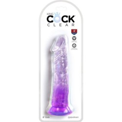 KING COCK - CLEAR PENE REALÍSTICO 19.7 CM MORADO