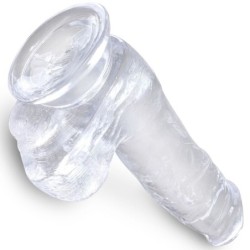 KING COCK - CLEAR PENE REALÍSTICO CON TESTÍCULOS 13.5 CM TRANSPARENTE