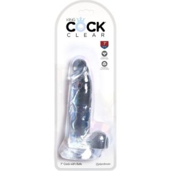 KING COCK - CLEAR PENE REALÍSTICO CON TESTÍCULOS 15.2 CM TRANSPARENTE
