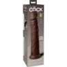 KING COCK - ÉLITE DILDO REALÍSTICO SILICONA 28 CM MARRON