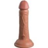 KING COCK - ÉLITE DILDO REALÍSTICO VIBRADOR & SILICONA 15.2 CM CARAMELO
