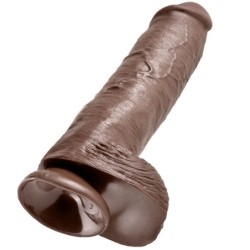 KING COCK - 11 PENE REALÍSTICO MARRÓN 28 CM