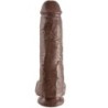KING COCK - 11 PENE REALÍSTICO MARRÓN 28 CM