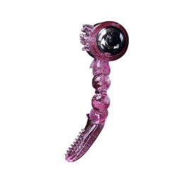 BAILE - ANILLO SILICONA 10 RITMOS LENGUA CON VIBRACIÓN ROSA