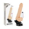 BASECOCK - VIBRADOR REALÍSTICO CONTROL REMOTO NATURAL CON TESTÍCULOS 19.5 CM -O- 4 CM