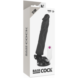 BASECOCK - VIBRADOR REALÍSTICO CONTROL REMOTO NEGRO 21 CM -O- 4 CM