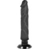 BASECOCK - VIBRADOR REALÍSTICO 2-1 NATURAL NEGRO 20 CM -O- 4 CM
