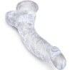 KING COCK - CLEAR PENE REALÍSTICO CURVADO CON TESTÍCULOS 16.5 CM TRANSPARENTE