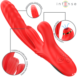 INTENSE - KAROL VIBRADOR MULTIFUNCIÓN EMPUJE & ESTIMULACIÓN & ONDAS ESTIMULADORAS ROJO