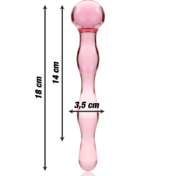 NEBULA SERIES BY IBIZA - MODELO 13 DILDO CRISTAL ROSA 18 CM -O- 3.5 CM