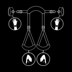 FETISH SUBMISSIVE - POSICIÓN PIERNAS ABIERTAS CON ESPOSAS CON FORRO DE NEOPRENO